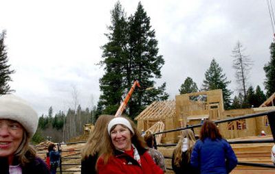 
Crowds gathered to check out the progress of the Sandpoint home being rebuilt by the 