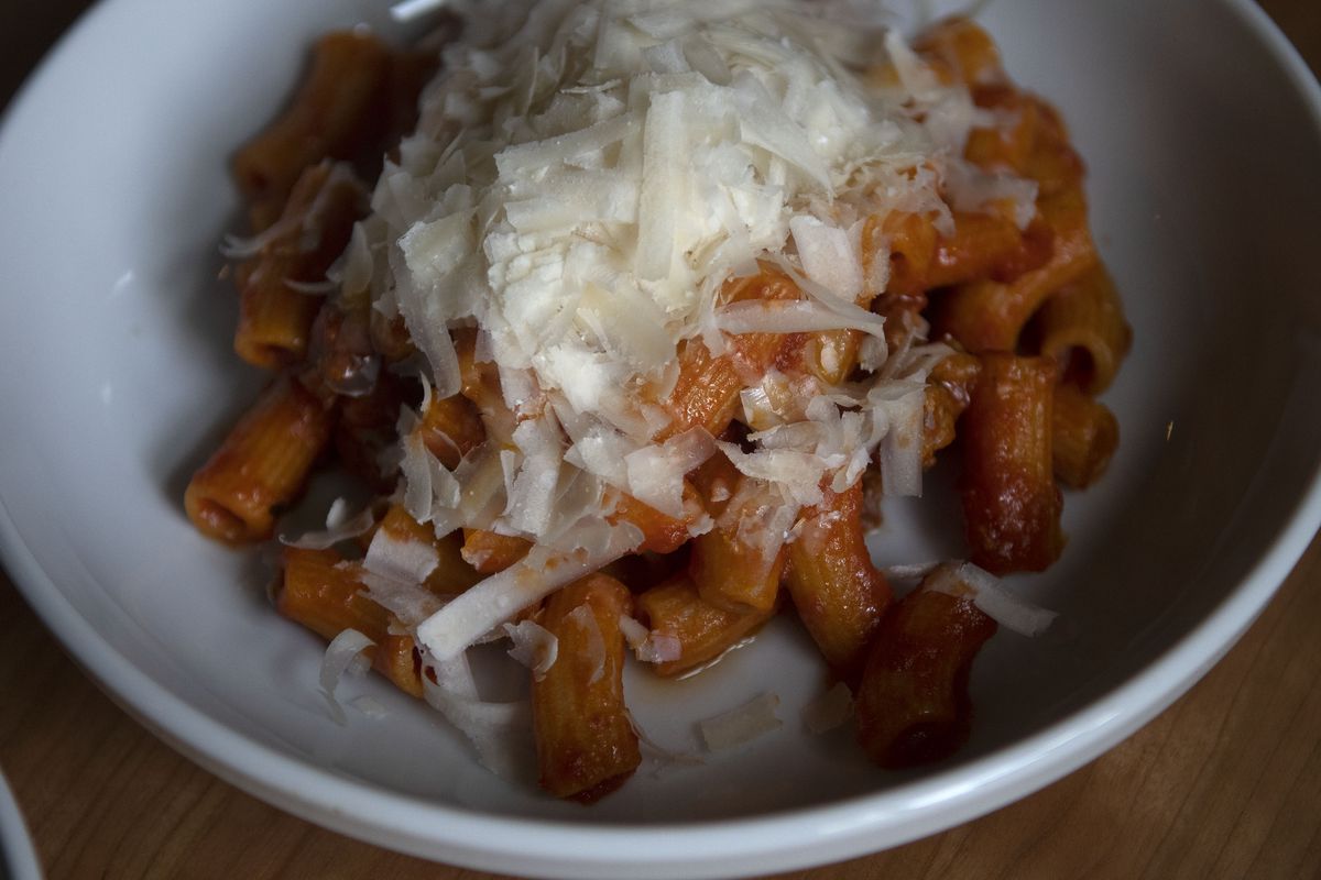 The rigatoni at Tavolata is photographed on Friday, May 7, 2021. (Kathy Plonka/The Spokesman-Review)