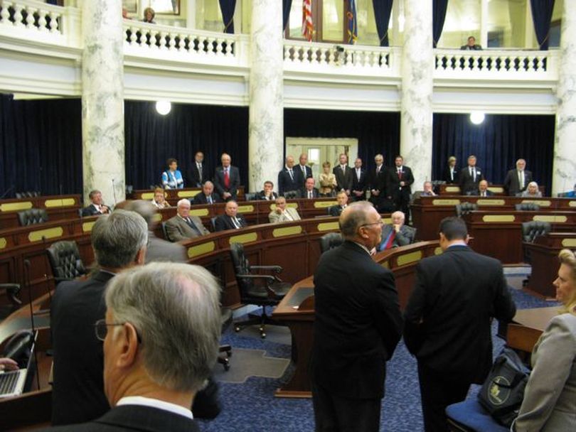 Idaho House members choose seats in the chamber, going in order by seniority (Betsy Russell)