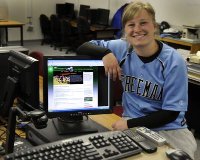 Kara Mitchell has been actively involved in softball while attending Freeman High School, and created a web site for the Northeast “A” League for her senior project. She plans to attend Northwest Nazarene University in Nampa, Idaho, next year. (J. BART RAYNIAK)