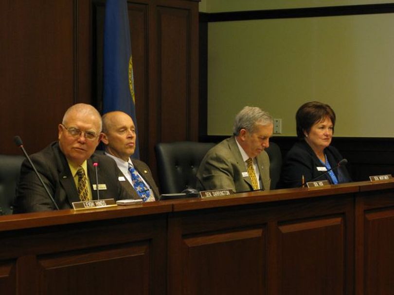 Sen. Denton Darrington, R-Declo, presides over the Senate Judiciary Committee, which voted unanimously on Monday to introduce legislation to close a loophole in Idaho's rape law that led to dismissal of a recent Ada County rape case. (Betsy Russell)