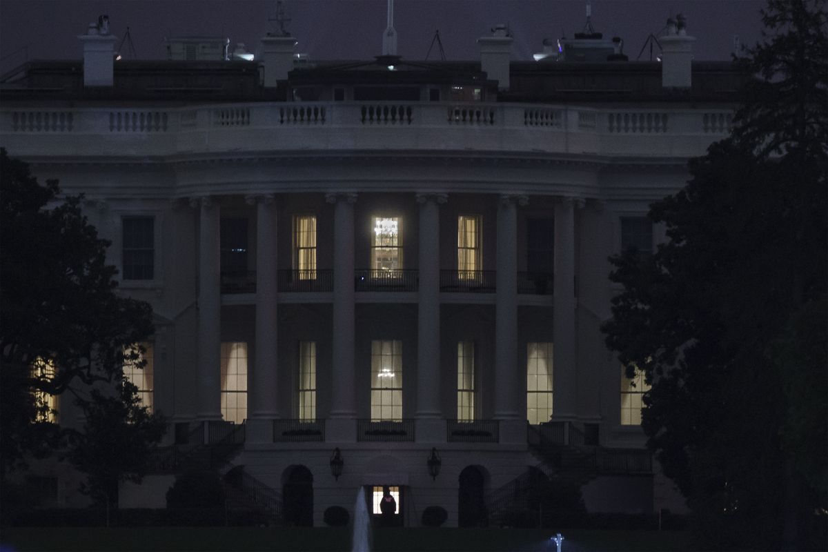 The White House is seen on Oct. 2, 2020 after President Donald Trump announced that he and first lady Melania Trump tested positive for the coronavirus.   (J. Scott Applewhite/AP)