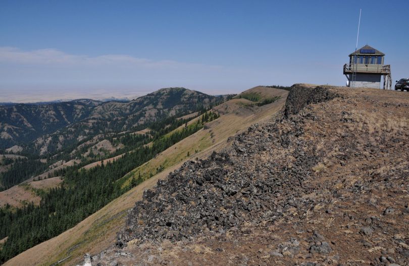 Table Rock Lookout, Deadman Peak and the headwaters of Mill Creek watershed in the Blue Mountains of the Umatilla National Forest. (Rich Landers)