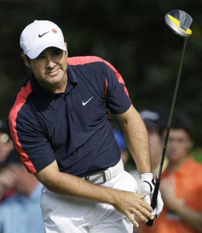 
Second- round leader Trevor Immelman watches his tee shot on the seventh hole Friday. Associated Press
 (Associated Press / The Spokesman-Review)