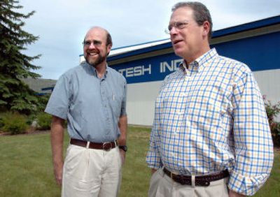 TESH director Ken Korczyk, left, is leaving, and Russell Doumas is taking his place. TESH teaches life and job skills to people with disabilities and has a sheltered workshop where some disabled people can work.
(Jesse Tinsley / The Spokesman-Review)