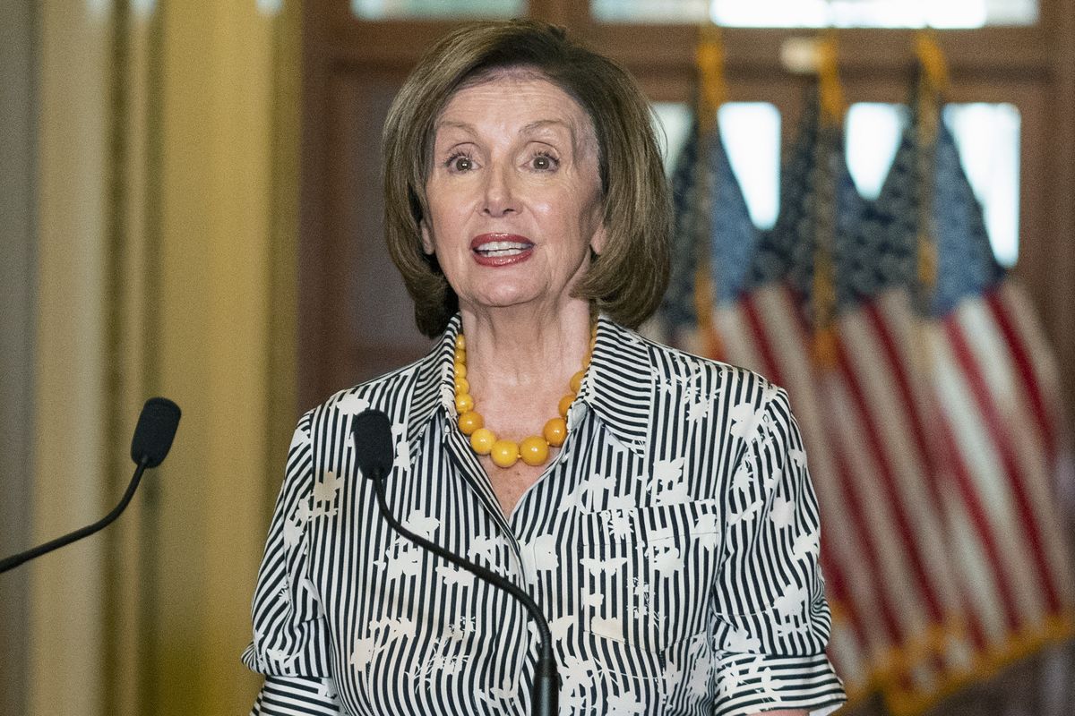 House Speaker Nancy Pelosi of Calif., speaks as she welcomes Israeli President Reuven Rivlin to the U.S. Capitol in Washington, Monday, June 28, 2021. (Manuel Balce Ceneta)