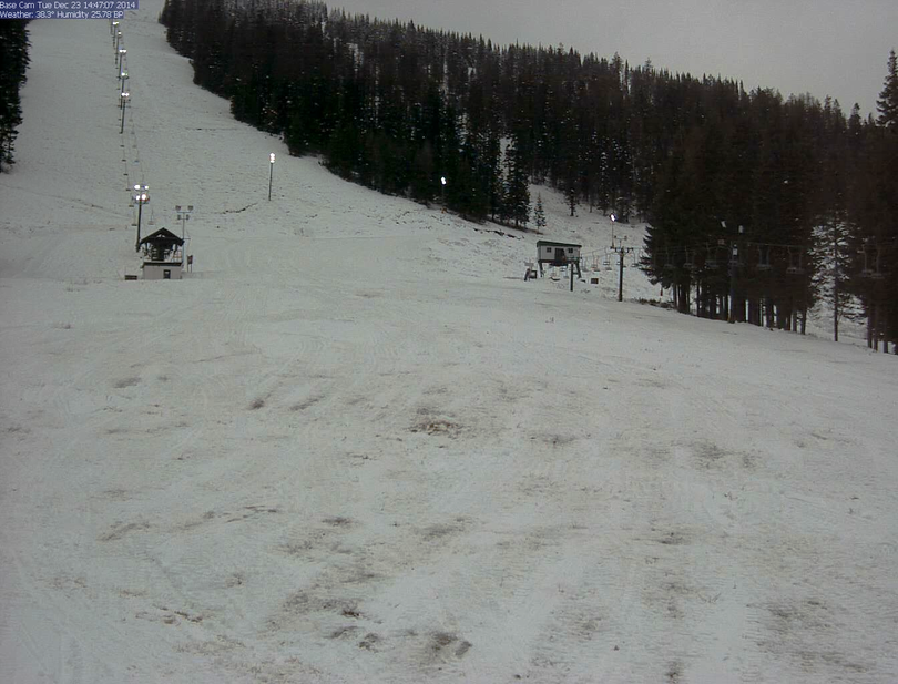 Mt. Spokane Ski and Snowboard Park webcam photo at the base of the mountain from 2:30 p.m. on Dec. 23, the day before the 2014 opening.