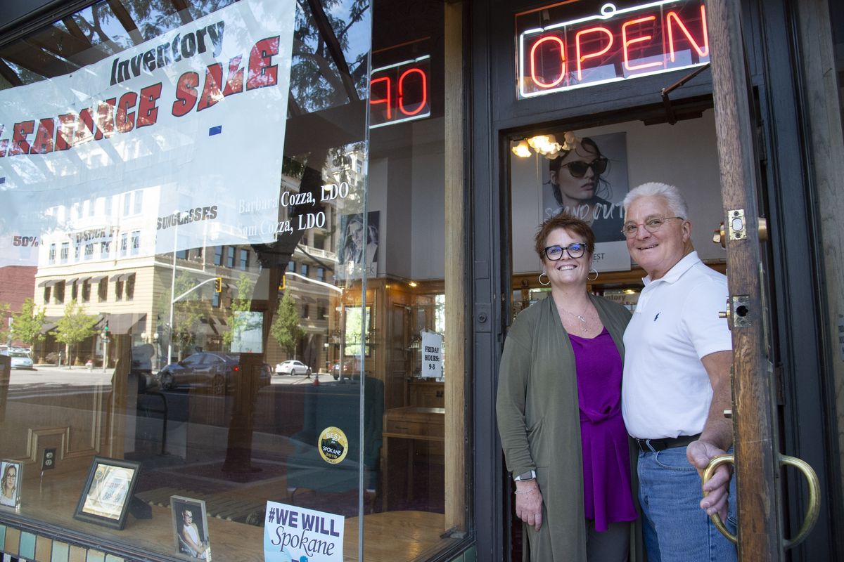 Barbara and Sam Cozza announced they are closing Cozza Optical in the Paulsen Building at 421 W. Riverside Ave. and another location after more than 24 years of operating the business.  (Jesse Tinsley/The Spokesman-Review)