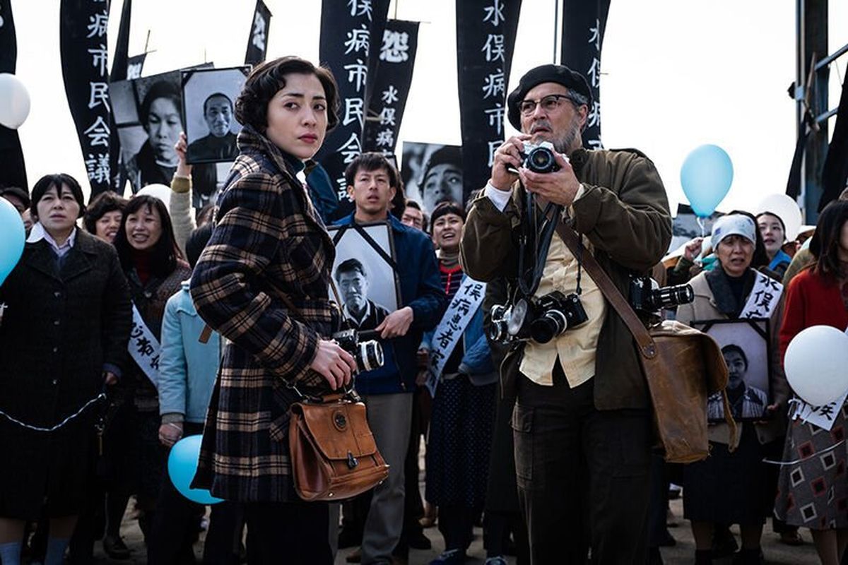 Minami and Johnny Depp in “Minamata.”  (Samuel Goldwyn Films)