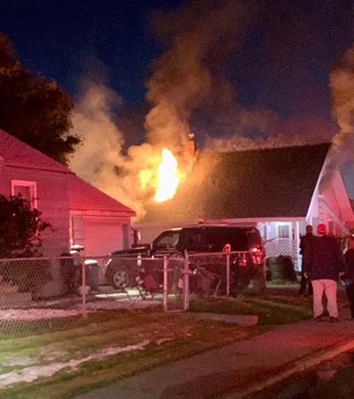 Spokane firefighters extinguished an attic blaze in the Bemiss neighborhood on Thursday, Oct. 10, 2019. No injuries were reported in the fire. (Spokane Fire Department / Courtesy)