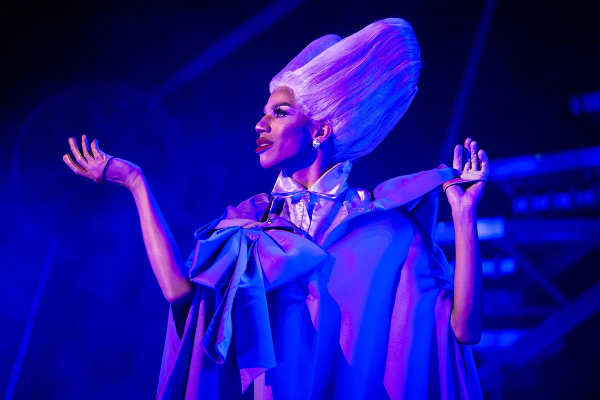Naomi Smalls performs during “RuPaul’s Drag Race: Werq the World Tour 2019” at the Martin Woldson Theater at the Fox on Sunday. (Libby Kamrowski / The Spokesman-Review)