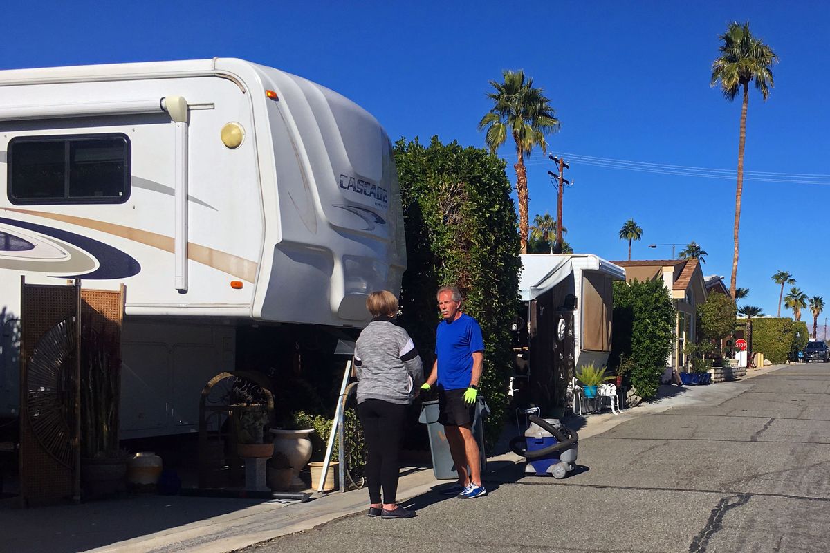 The Happy Traveler RV Park in Palm Springs is a sunny, comfortable place to hang out. (John Nelson)