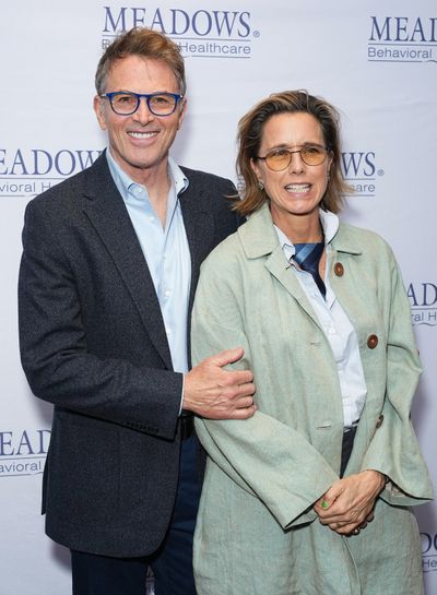 Tim Daly, left, and Tea Leoni attend the “Accidentally Brave” New York screening at DGA Theater on April 16, 2024, in New York City.  (John Nacion/Getty Images North America/TNS)