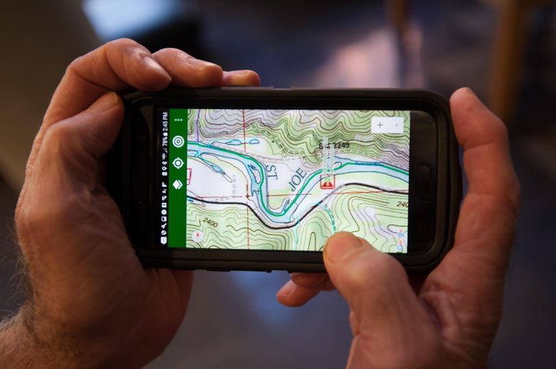 Stream Map USA, a GPS mapping app for mobile devices, puts locations, directions, flow and other information at the fingertips. of a boater or angler. (Tyler Tjomsland / The Spokesman-Review)