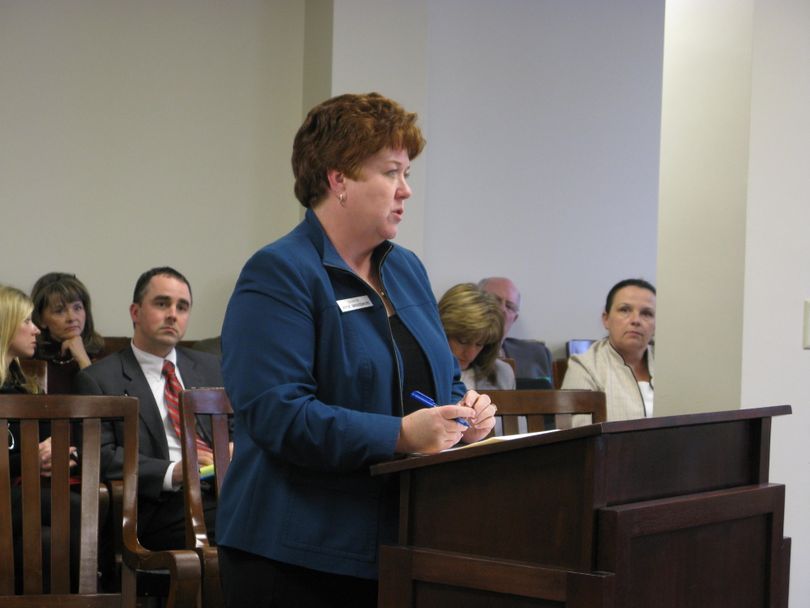 Sen. Joyce Broadsword, R-Sagle, presents legislation to eliminate Idaho's 
