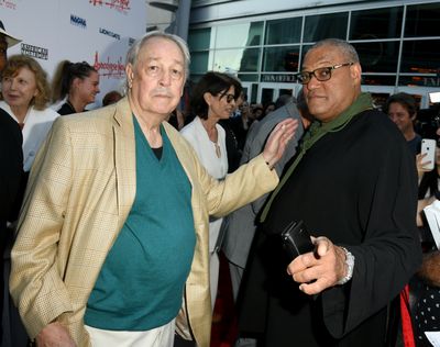 In this photo from Aug. 12, 2019, Frederic Forrest (L) and Laurence Fishburne arrive at the Premiere of Lionsgate's 