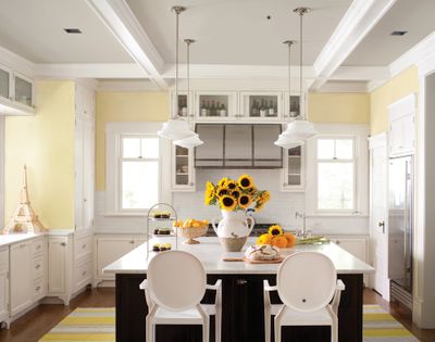 Lemon sorbet by Benjamin Moore can work well in any kitchen.