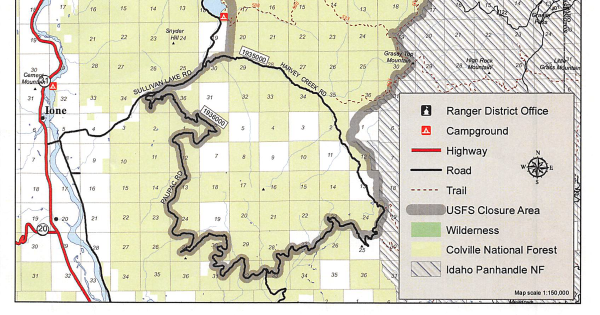 Fire activity causes Colville Forest to close huge areas to public access