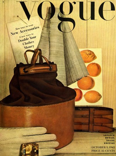 ORG XMIT: NYET822 In this magazine cover released by the Conde Nast Archive, the first cover photo by photographer Irving Penn is shown on the Oct. 1, 1943 cover of 