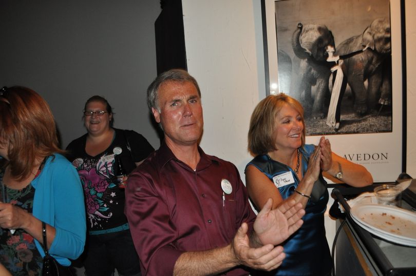 State Rep. John Driscoll, D-Spokane, celebrates his first-place primary victory with his girlfriend, Ann Price, Tuesday, August 17, 2010, at the Democratic Party primary party at Hamilton Studios in West Central Spokane.