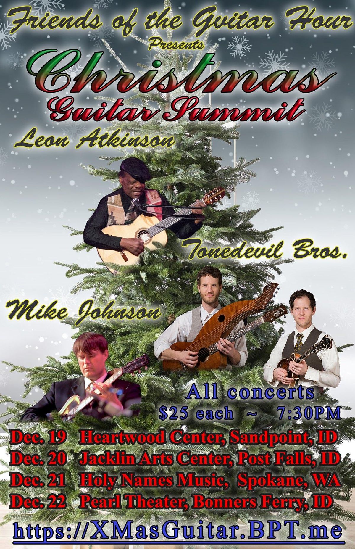 The Christmas Guitar Summit features the music of Leon Atkinson, the Tonedevil Bros. and Mike Johnson, Thursday through Sunday at various venues across the Inland Northwest. (Courtesy photo)