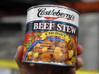 
Besides beef stew,  the national recall includes 27 brands of chili, hash, gravy and pet food.
 (The Spokesman-Review)