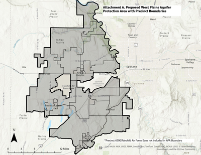 Spokane County's proposed boundary for the West Plains Aquifer Protection Area is pictured here.   (Nick Gibson / The Spokesman-Review)