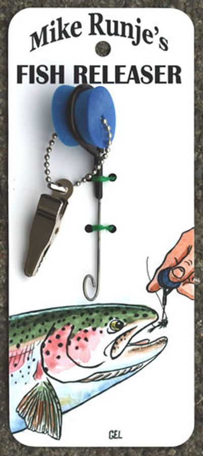 The Runje Releaser was created by the late Mike Runje in his effort to conserve fish caught with barbless hooks in catch-and- release waters. Runje was a member of the Inland Empire Fly Fishing Club, which is selling the device.
