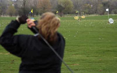 
Kim Hodgkinson practices at a driving range in Brookfield, Wis. Associated Press
 (Associated Press / The Spokesman-Review)