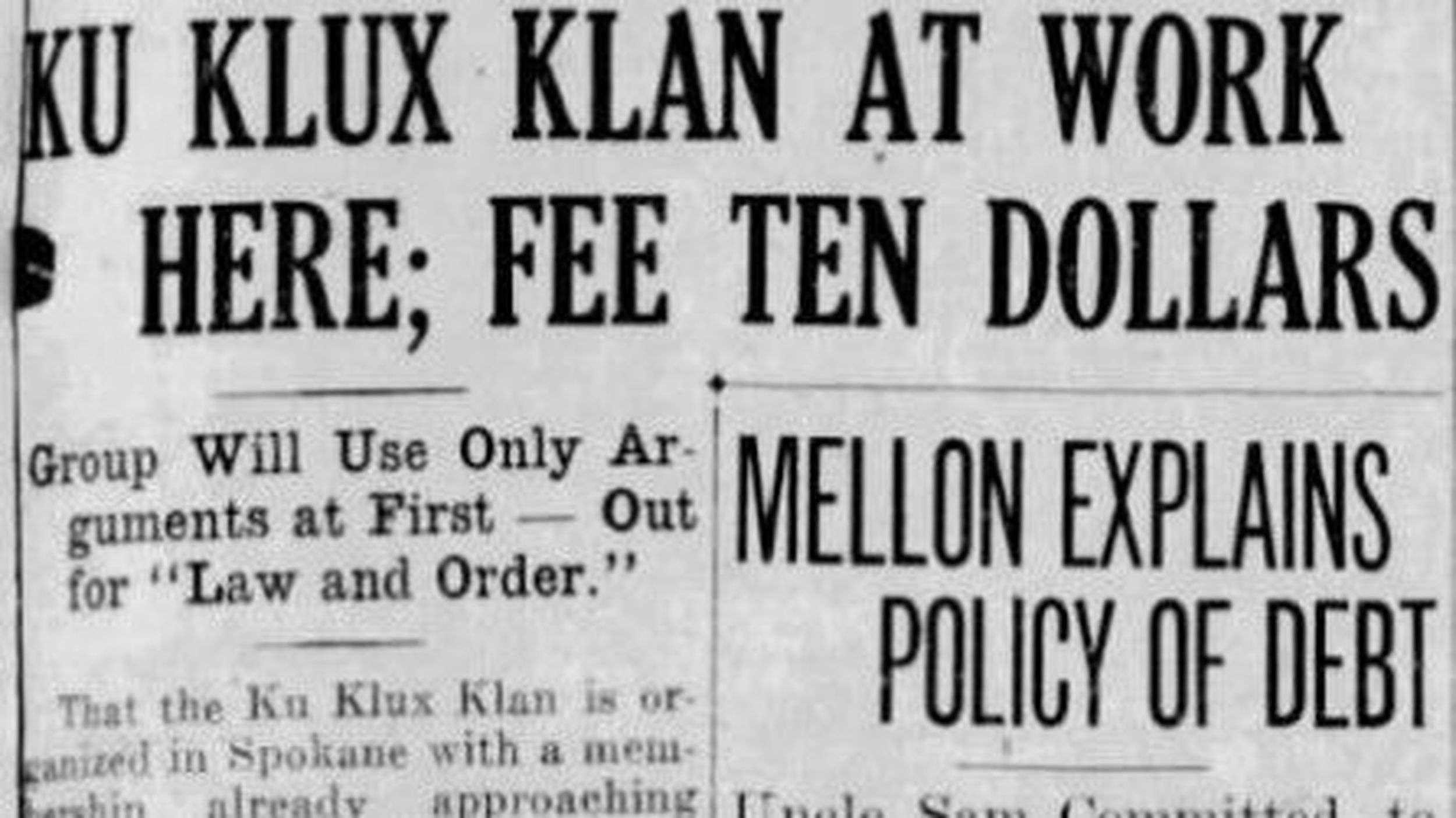 100 years ago in Spokane: Rumors of a growing local Ku Klux