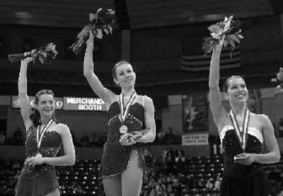 Emily Hughes, Kimmie Meissner and Alissa Czisny, left to right, were all smiles during their Spokane stay. 
 (Associated Press / The Spokesman-Review)