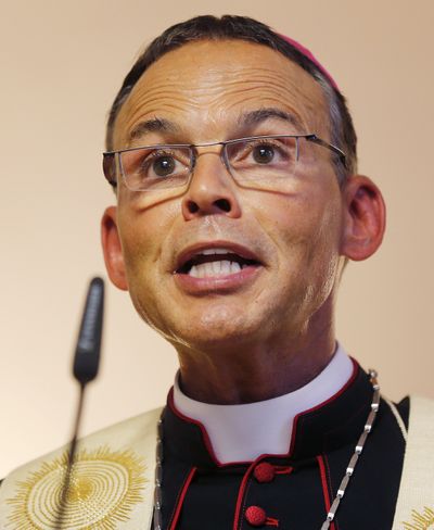 Bishop of Limburg Franz-Peter Tebartz-van Elst, pictured in August, has been suspended from his diocese in Germany. (Associated Press)