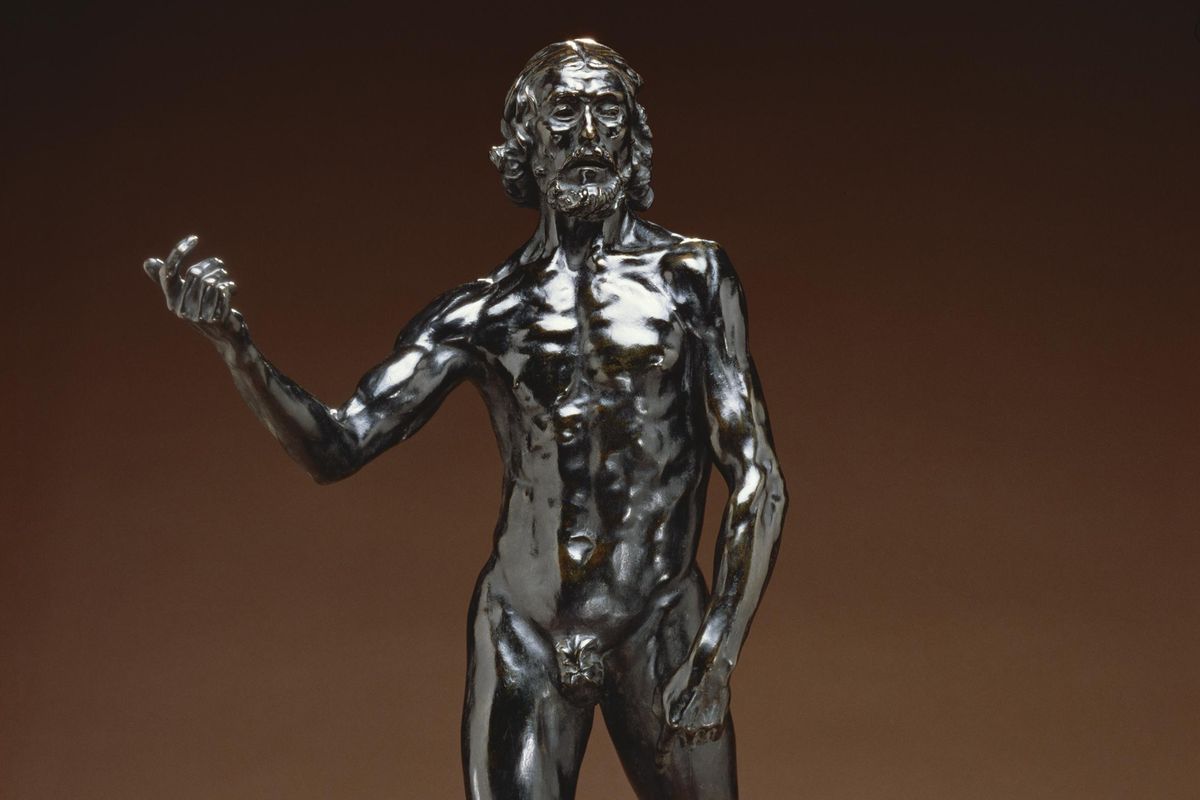 Auguste Rodin’s Saint John the Baptist Preaching (modeled circa 1880, Musée Rodin cast, number unknown, in 1925, Bronze; Alexis Rudier Foundry) is among the works featured at the Jundt Art Musuem starting this weekend. (Lent by Iris Cantor)