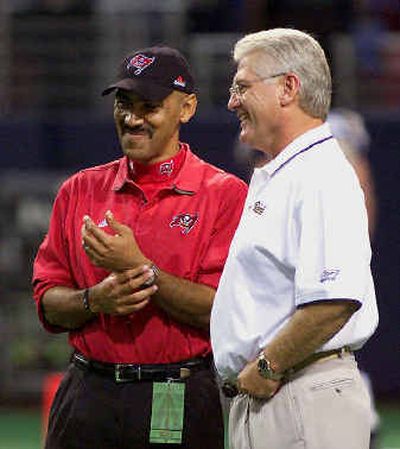 Tony Dungy, left, and Mike Martz are two examples of coaches who have excelled after serving as high-profile assistants.
(Associated Press / The Spokesman-Review)