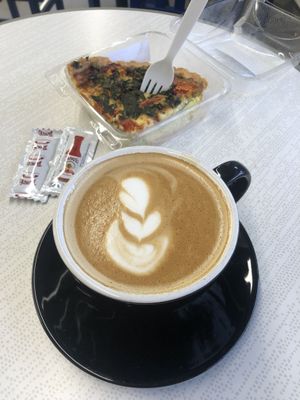 Koffi's coffee is very good, especially with a slice of quiche. (Leslie Kelly)