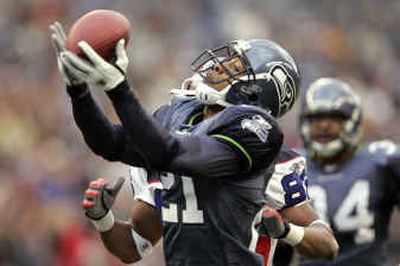 
Ken Lucas of the Seattle Seahawks has had a career year with five interceptions and figures to be a hot commodity on the free-agent market. 
 (Associated Press / The Spokesman-Review)