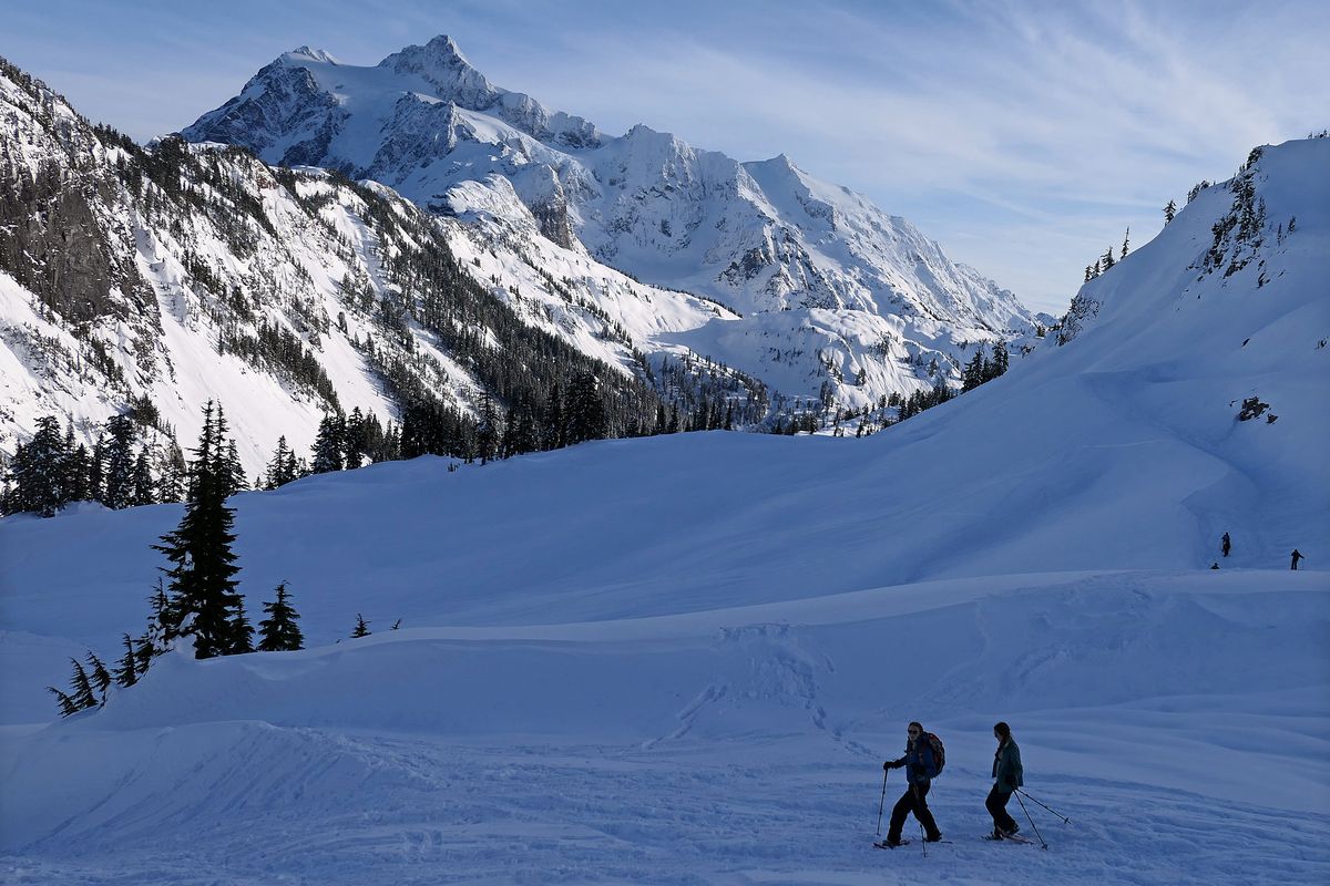 Snowshoers hike into the Artist Point area near Mt. Baker Ski Area.  (John Nelson/Courtesy)
