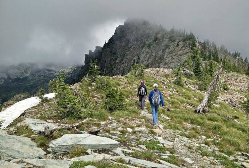 Hikers approach the top of Scotchman Peak, the highest point in the proposed Scotchman Peaks Wilderness in Bonner County, Idaho Senator Jim Risch of Idaho introduced legislation to designate the area as Wilderness on December 8.  (Steve Weisse / Friends of Scotchman Peaks Wilderness)