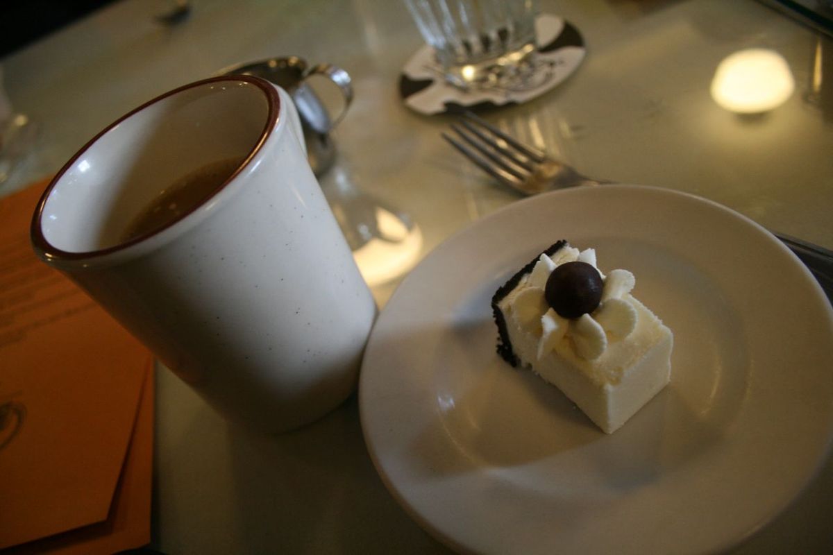 The Colophon Cafe, in Bellingham, Wash., served up sample-sized versions of its most popular dessert items, including this white chocolate mousse.  (Megan Cooley)
