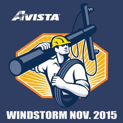 Avista created this logo for the November 2015 windstorm and printed stickers for linemen  and other workers to commemorate their work to restore power. (Avista Avista)
