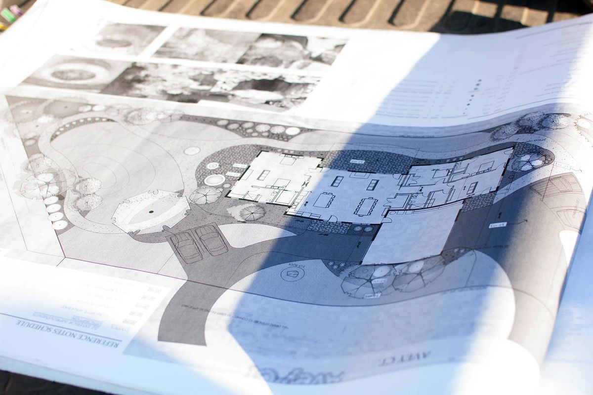 A close up of the house plans for the Casey McKern House in Kettle Falls, a portion of which will serve as McKern’s residence. The home also will help others with spinal cord injuries who might need a place to stay as their own homes are retrofitted.