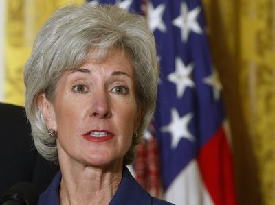 Kansas Gov. Kathleen Sebelius speaks at  the White House  on Monday after her nomination  for Health and Human Services secretary.  (Associated Press / The Spokesman-Review)