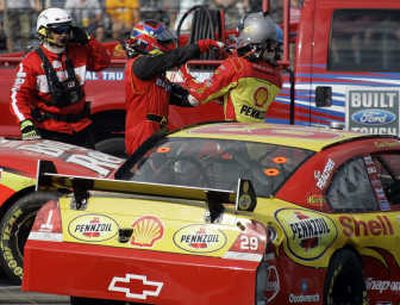 
Juan Pablo Montoya, left, and Kevin Harvick got up close and personal during the recent Nextel Cup Series event. Associated Press
 (Associated Press / The Spokesman-Review)