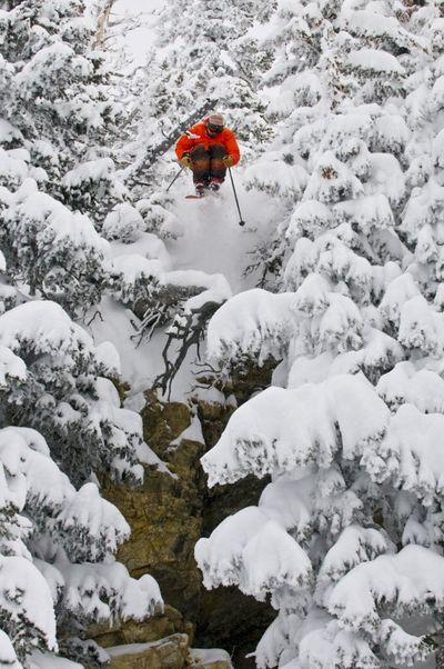 In this undated photo provided by the Snowbird Ski and Summer Resort of Utah, Jamie Pierre performs an extreme jump at the Snowbird Ski Resort in Utah. Unified Police say 38-year-old Pierre of Big Sky, Mont., was killed while snowboarding near Gad Valley on Sunday, Nov. 13,2011. Police spokesman Lt. Justin Hoyal says there is no avalanche control on the mountain because the resort has not yet opened for the winter season.  (Associated Press)