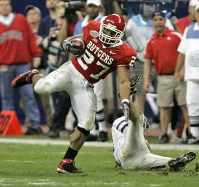 
Associated Press Heisman Trophy candidate Ray Rice, a junior running back, will lead Rutgers in the race for the title in the improved Big East.
 (Associated Press / The Spokesman-Review)