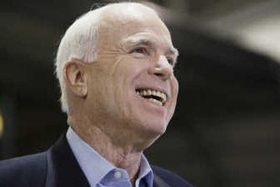 
Sen. John McCain had good reason to smile at his Wednesday morning press conference in Phoenix.
 (Associated Press / The Spokesman-Review)