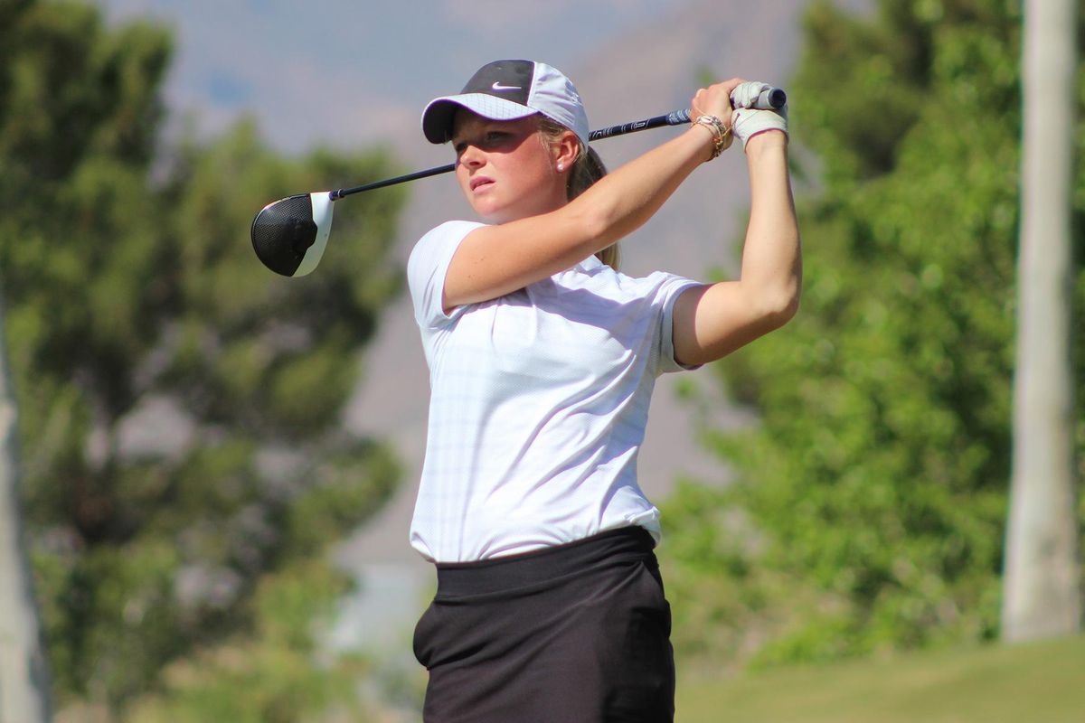 Idaho’s Sophie Hausmann finishes a swing during her junior season. (BRYSON LESTER)