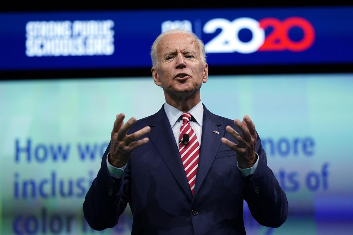 Democratic presidential candidate and former vice president Joe Biden speaks during the National Education Association Strong Public Schools Presidential Forum Friday, July 5, 2019, in Houston. (David J. Phillip / Associated Press)