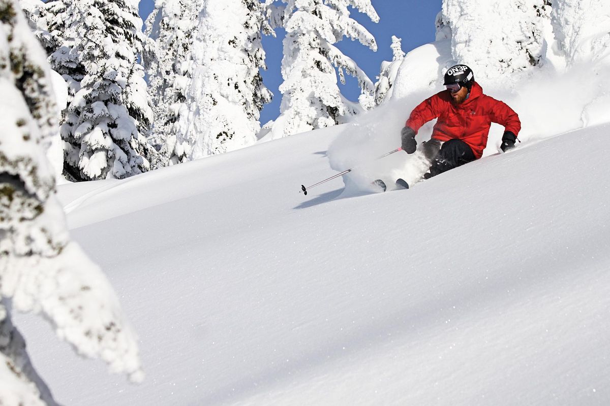 A skier shreds powder at Whitefish Mountain Resort. January is the biggest month for snowfall at the Western Montana resort. (COURTESY OF WHITEFISH MOUNTAIN RESORT / Courtesy of Whitefish Mountain Resort)