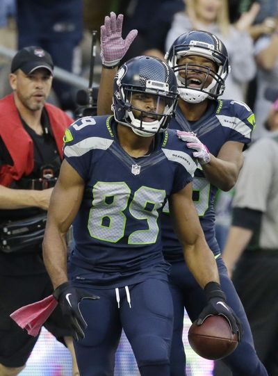 Seattle Seahawks wide receiver Doug Baldwin said Thursday that it’s time for action to back up recent protests by NFL players. (Elaine Thompson / Associated Press)